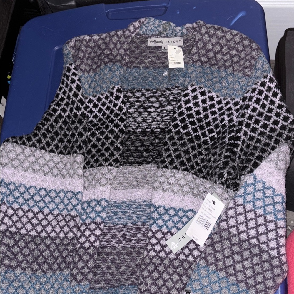 Absolutely Famous Multicolor Patterned Cardigan